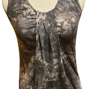 Daisy Fuentes Small Capsule Wardrobe sleeveless shirt Gray Black Office Work